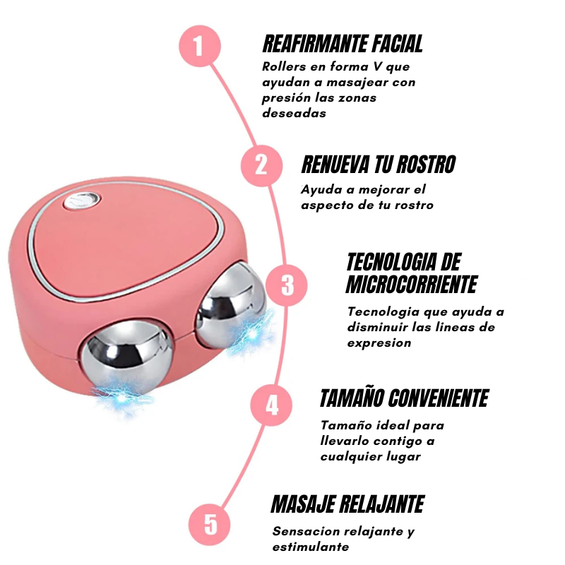 VitaGlow™: Masajeador Facial con Microcorriente y Vibración Estimulante