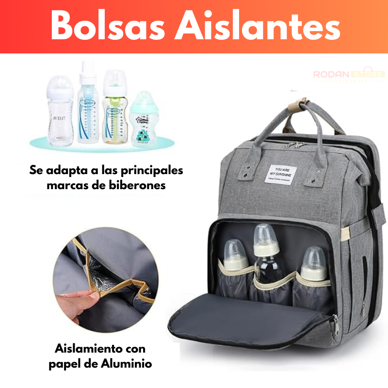 BebéTravel 3 en 1 - Mochila Pañalera Expandible con Cuna y Cambiador