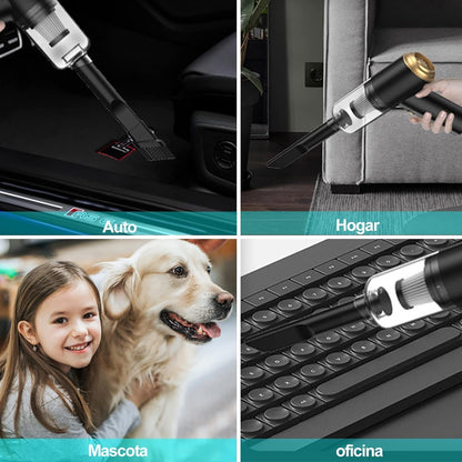 TurboSweep™: Aspirador de Coche de Alta Potencia 10KPA/120W, Aspirador Recargable Ligero e Inalámbrico, Filtro Lavable para Hogar, Oficina, Pelos Mascotas