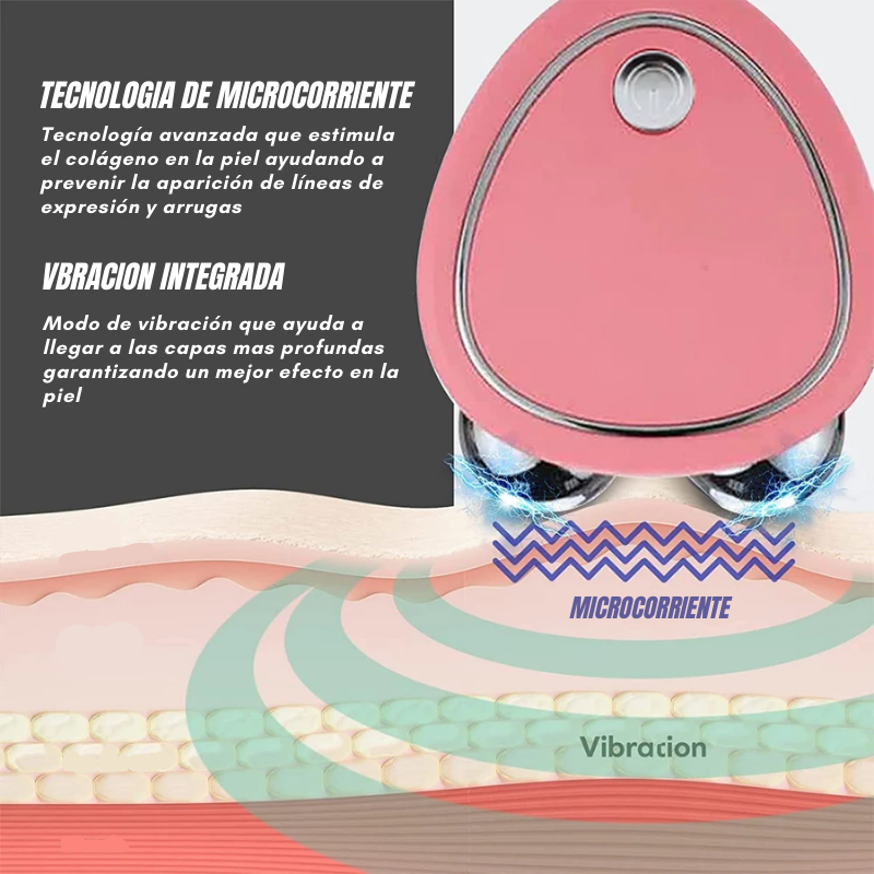 VitaGlow™: Masajeador Facial con Microcorriente y Vibración Estimulante